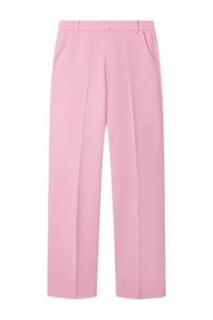 wide leg regular waist pantalon roze