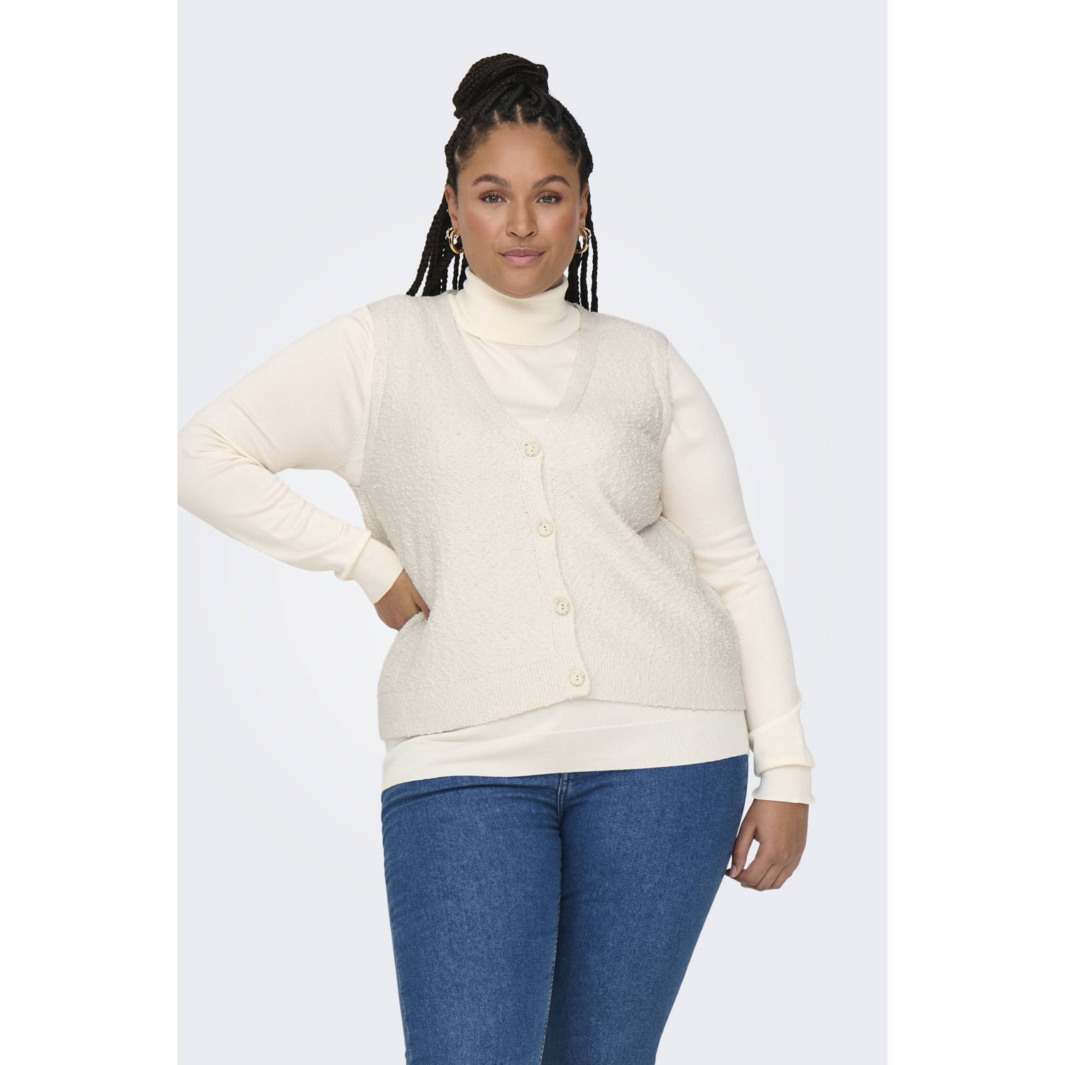 ONLY CARMAKOMA gilet ecru