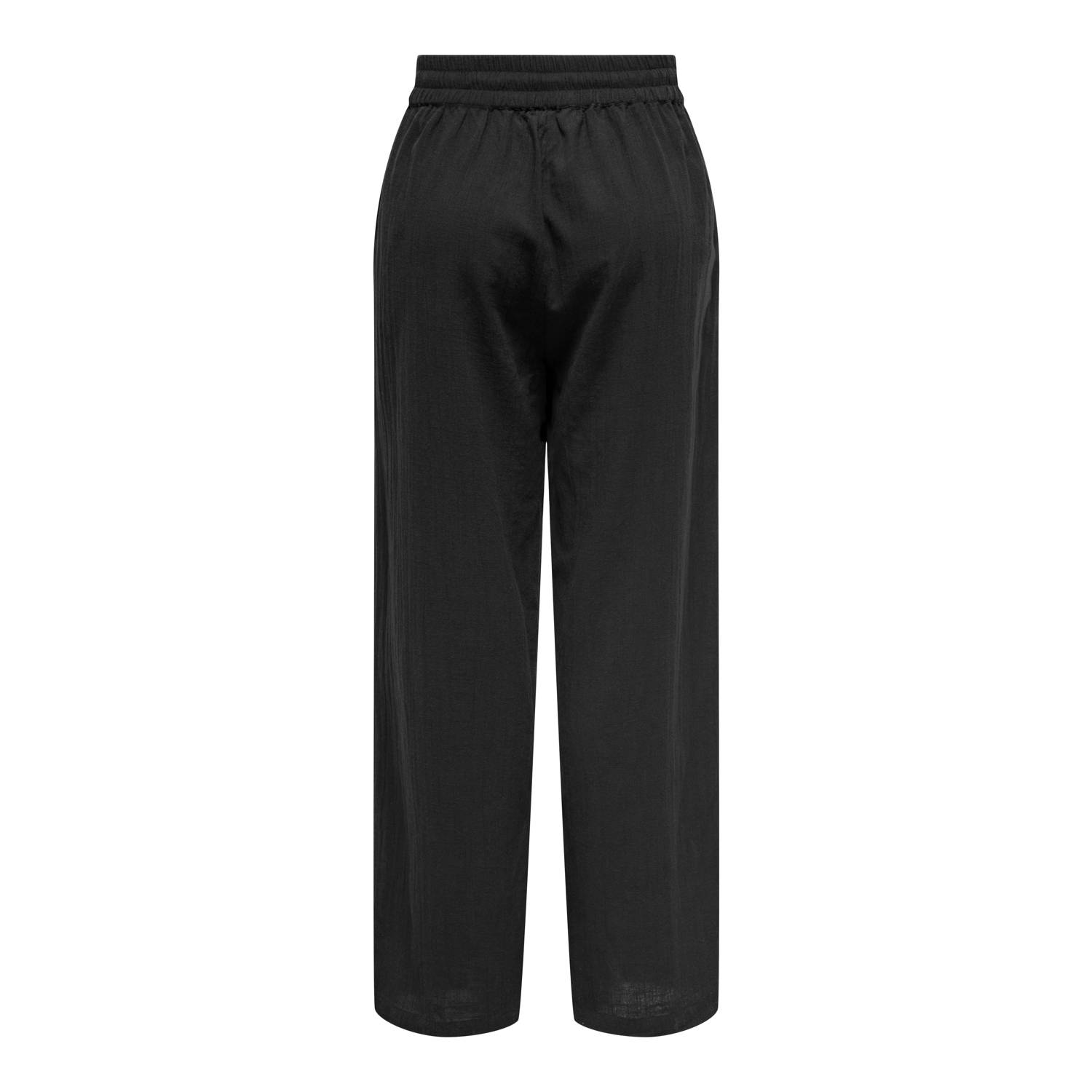 ONLY CARMAKOMA wide leg high waist broek zwart