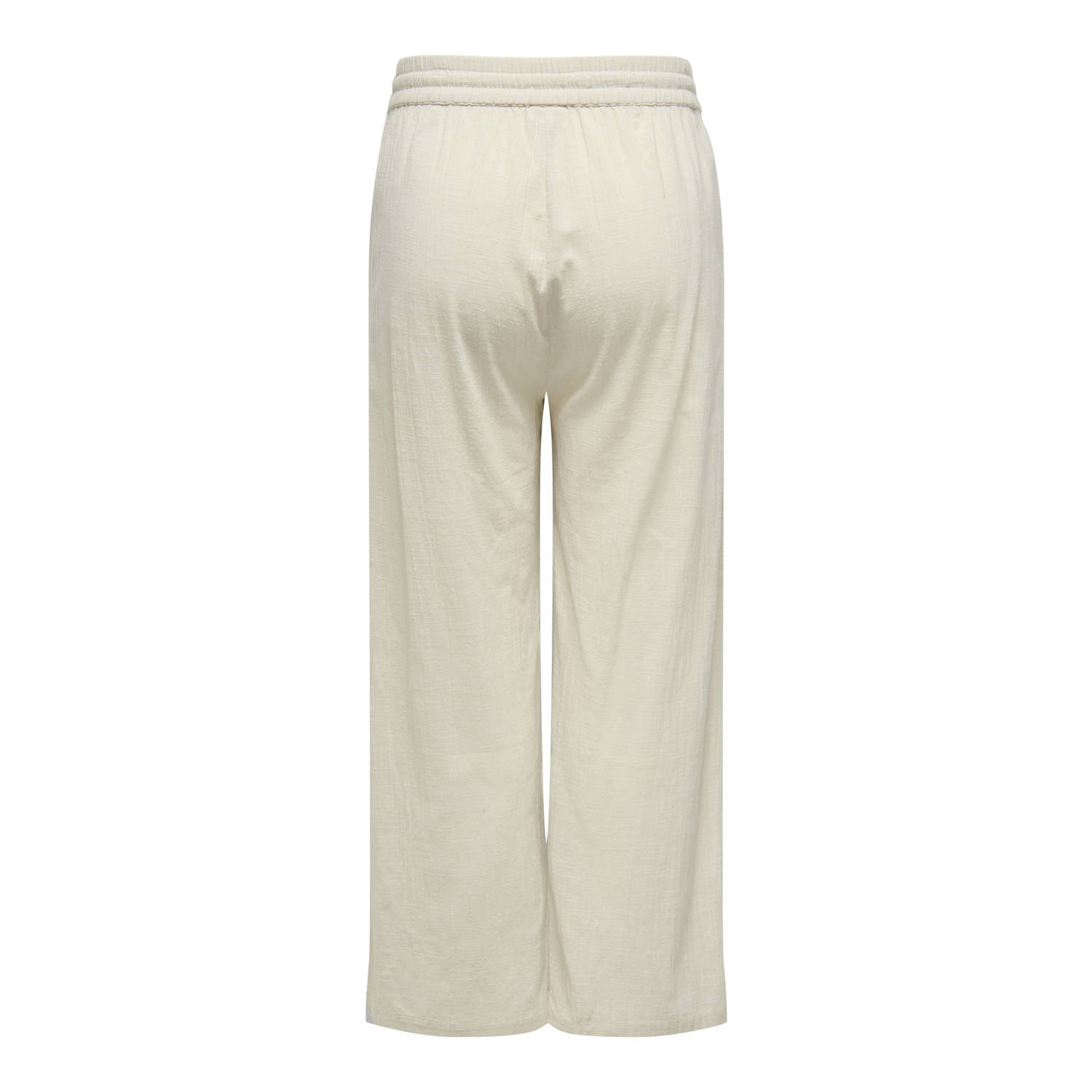 ONLY CARMAKOMA wide leg high waist broek ecru