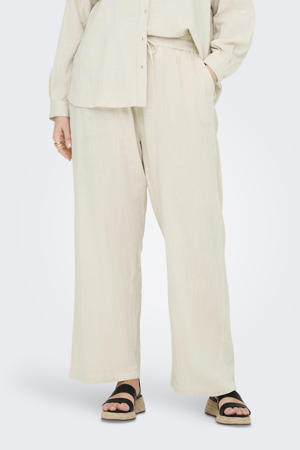 wide leg high waist broek ecru