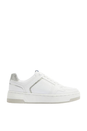 sneakers wit/glitterzilver