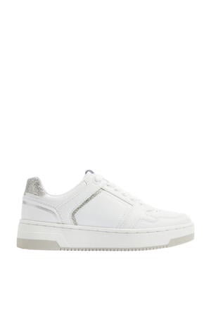 sneakers wit/glitterzilver