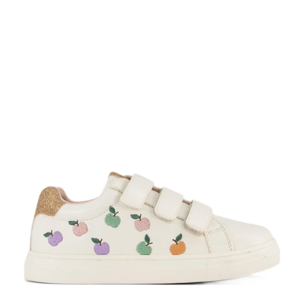 Witte meisjes Graceland sneakers van imitatie leer/synthetisch/textiel met klittenband