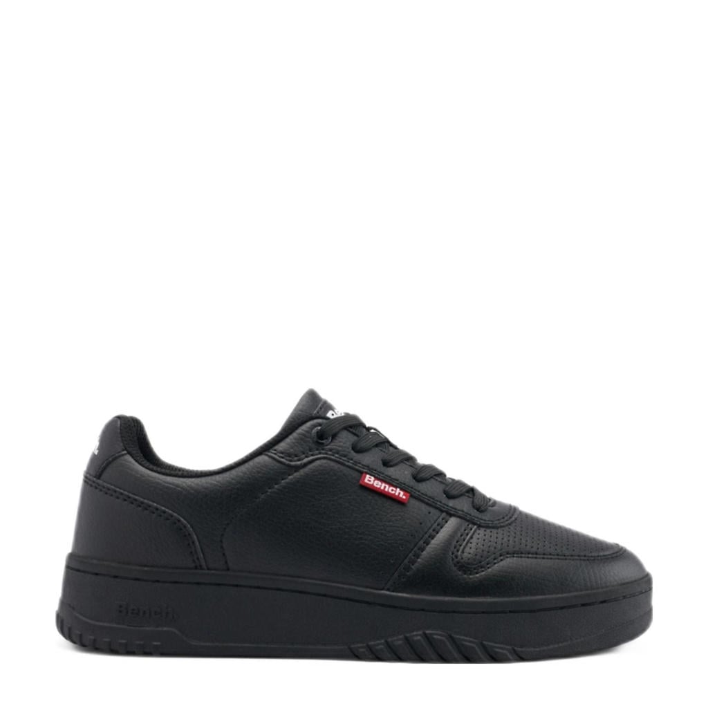 Zwarte heren Bench sneakers van imitatie leer/synthetisch/textiel met veters