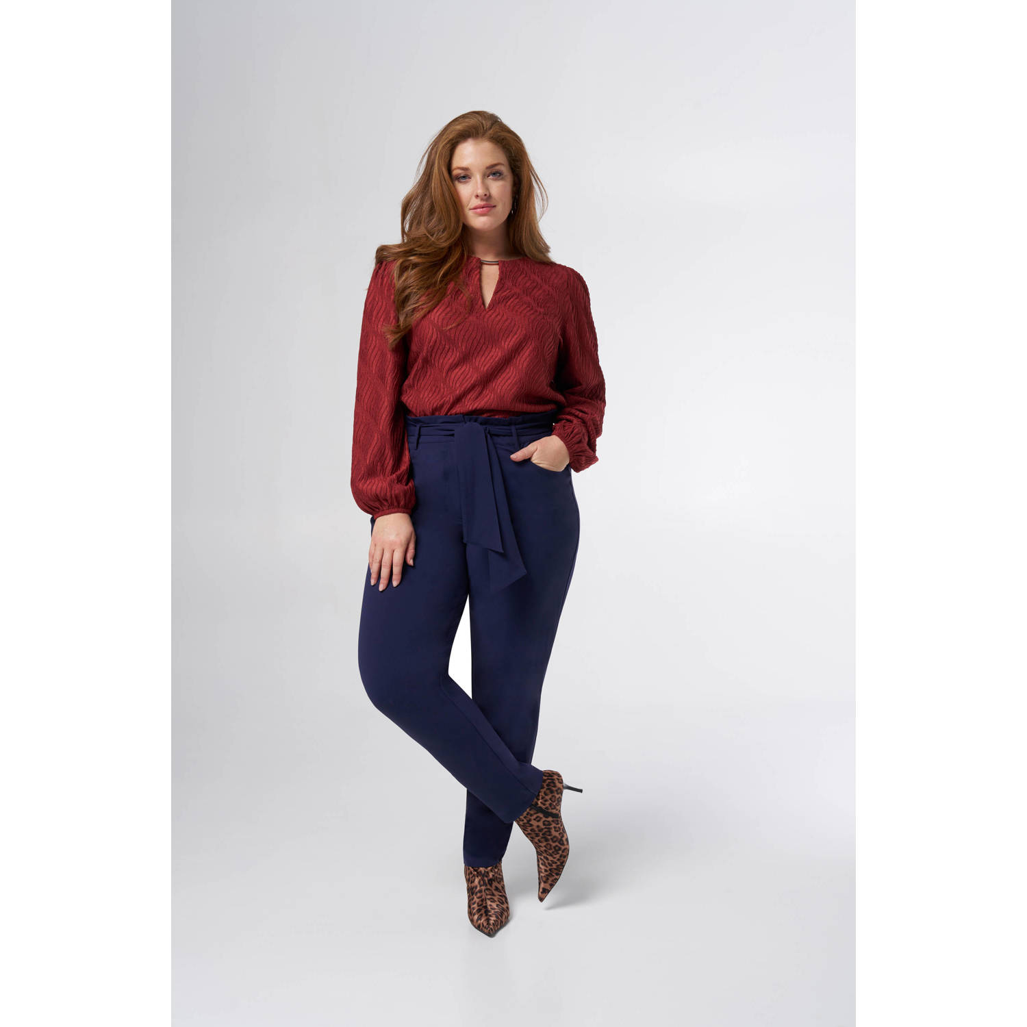 MS Mode blousetop donkerrood