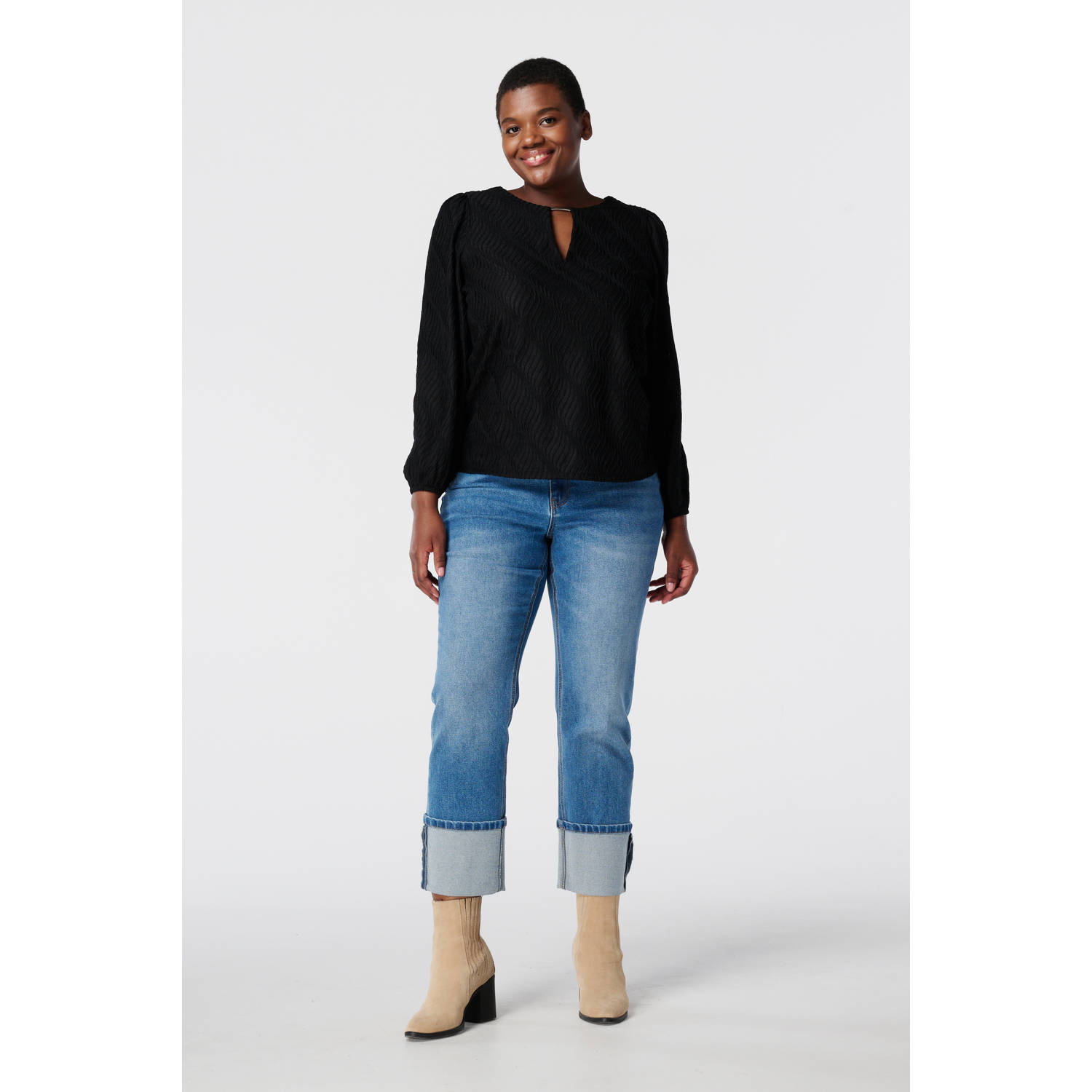 MS Mode blousetop zwart
