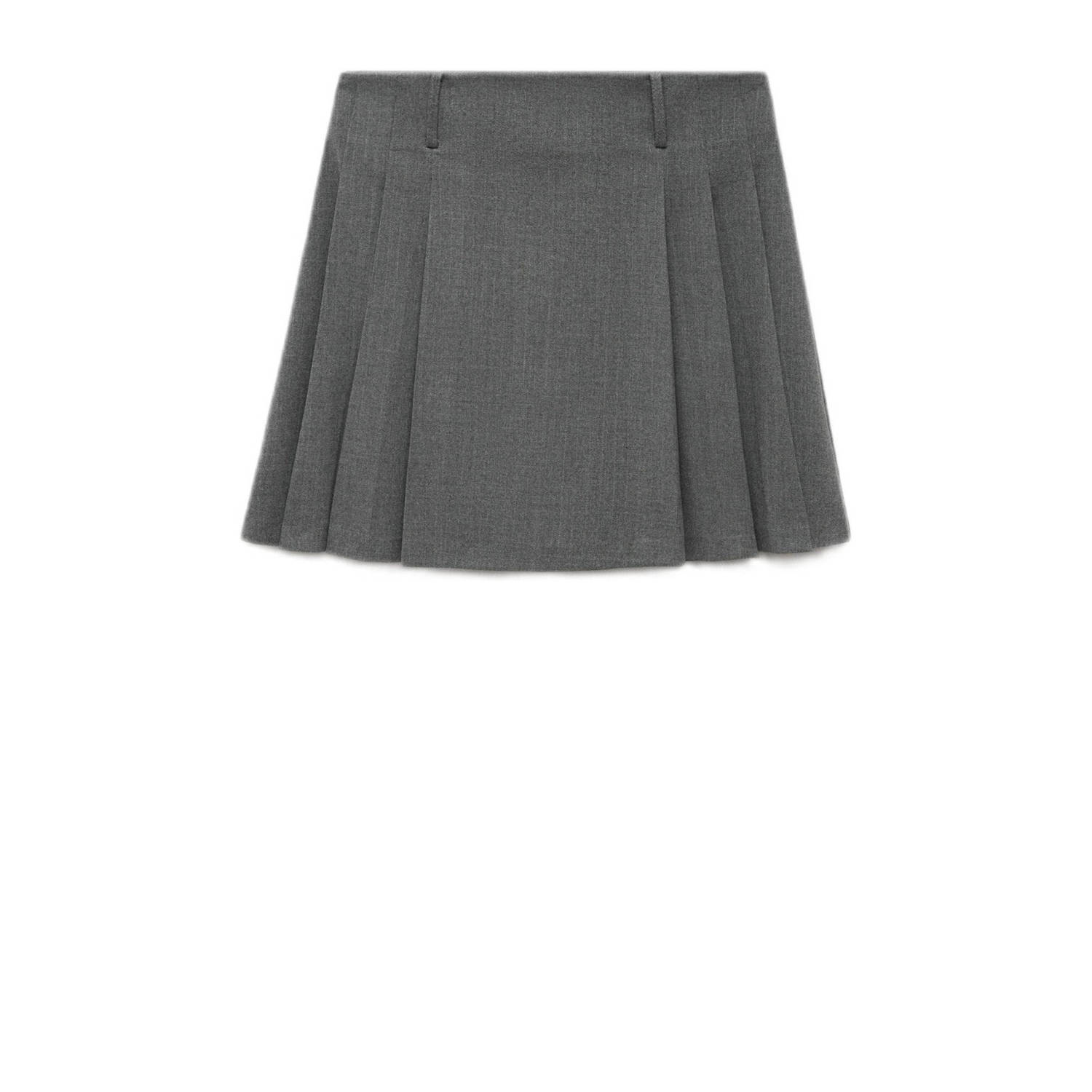 Mango mini rok grijs melange