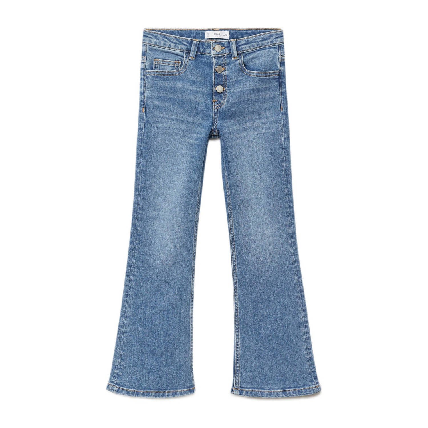 Mango Kids flared regular waist jeans medium blue denim