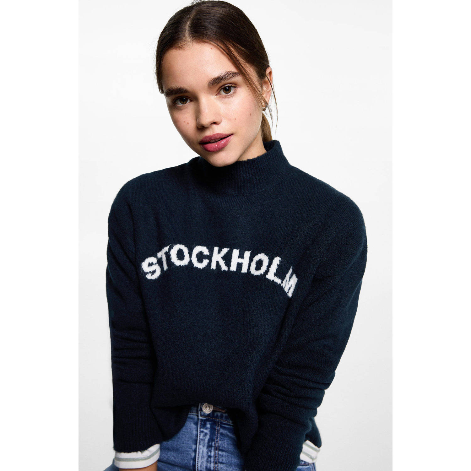 MANGO TEEN trui marine gebreid