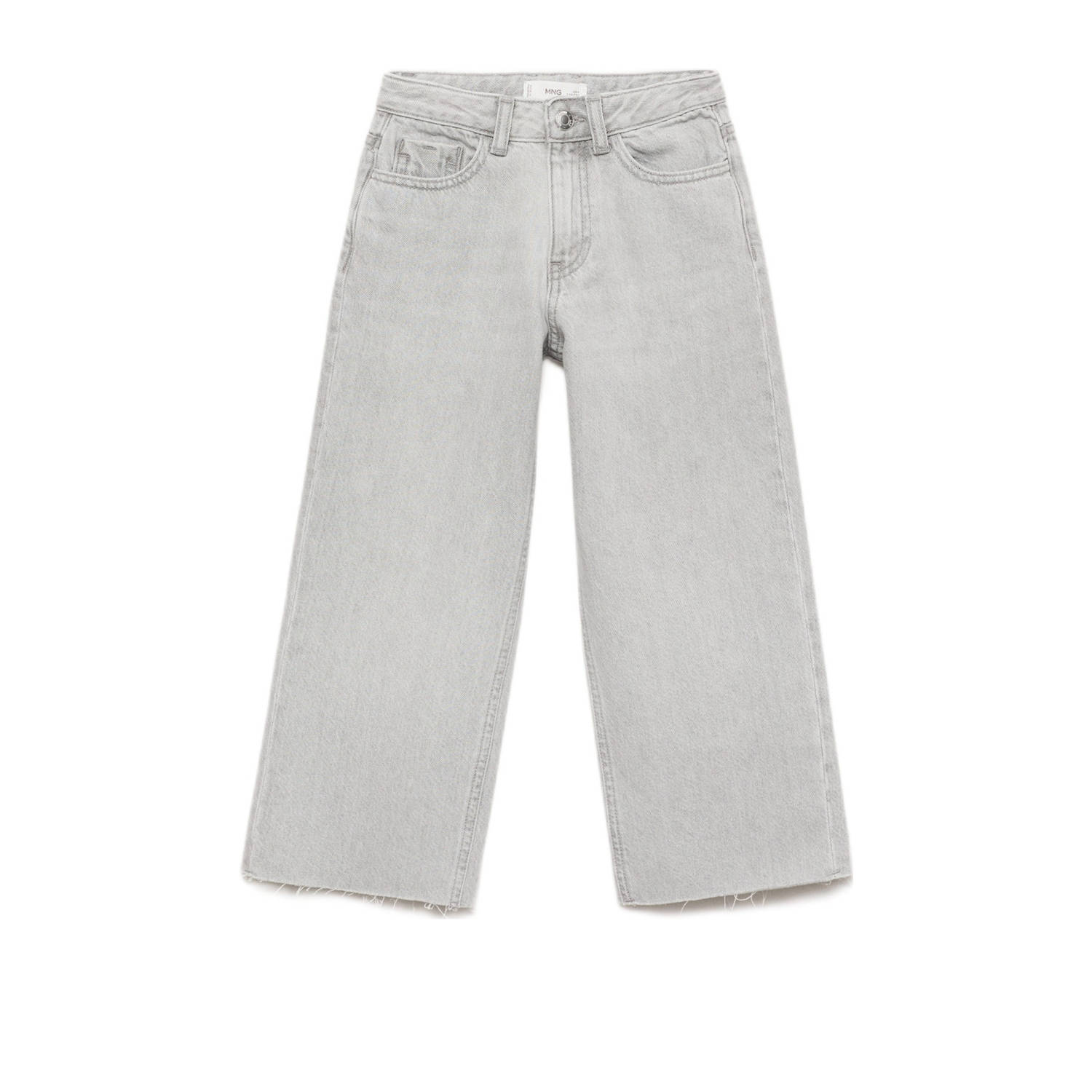 Mango Kids wide leg jeans lichtgrijs