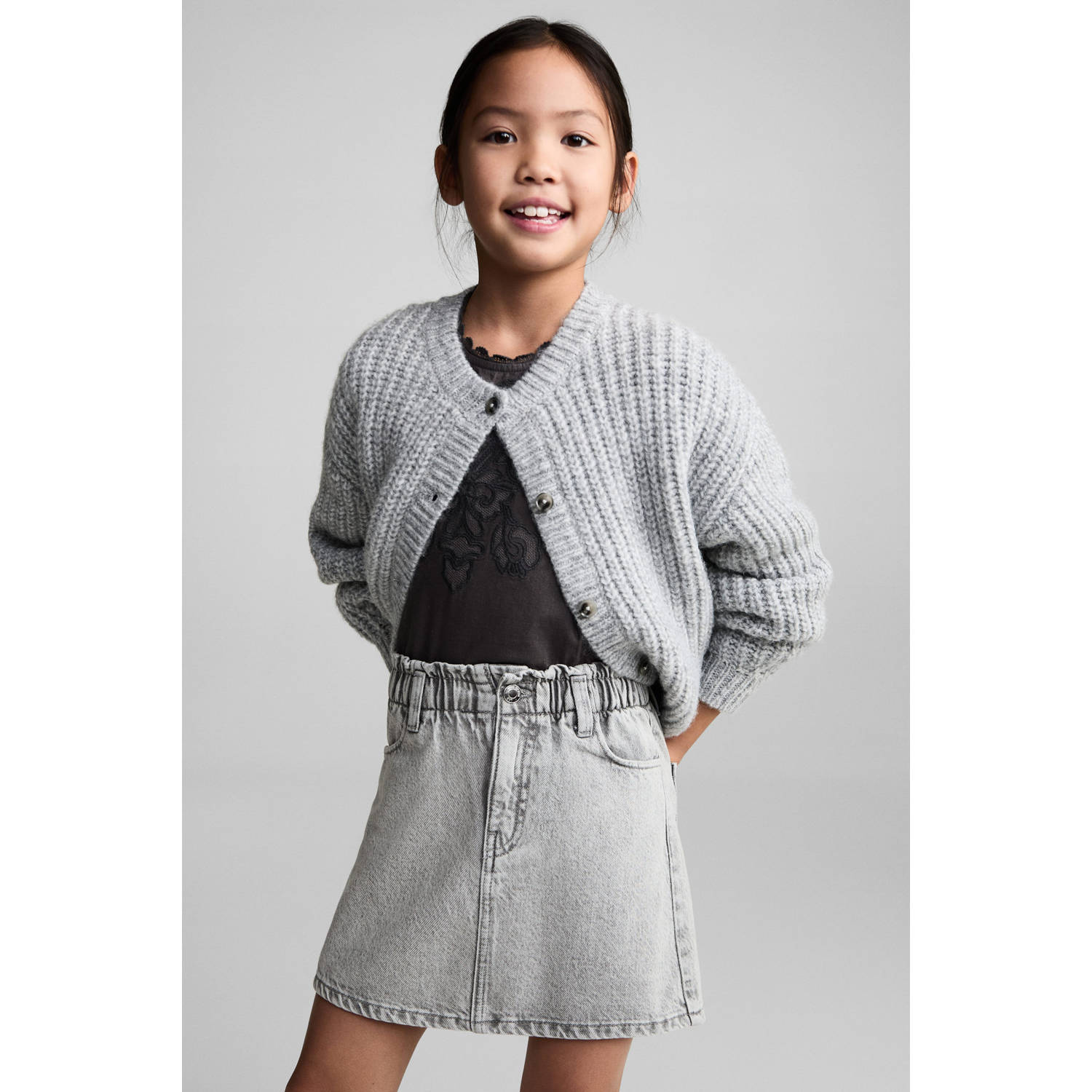 Mango Kids spijkerrok grijs