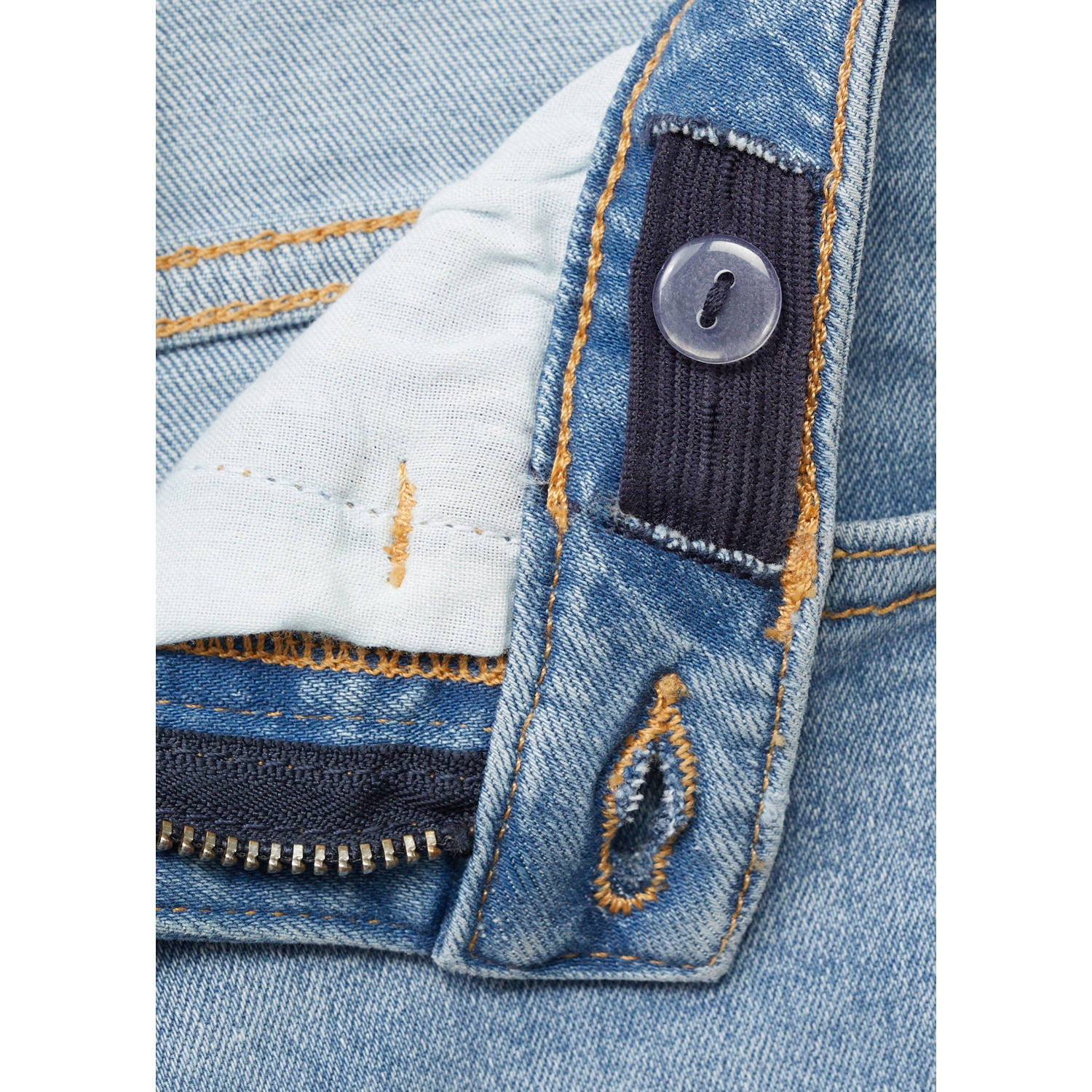 Mango Kids regular waist flared jeans middenblauw