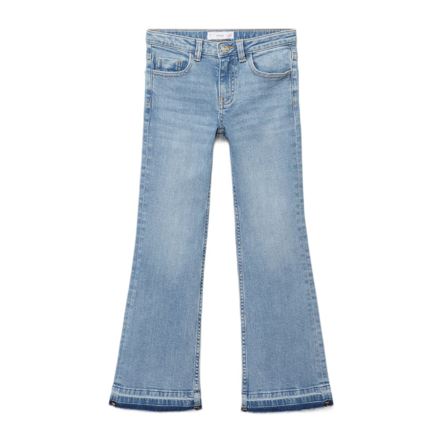 Mango Kids regular waist flared jeans middenblauw