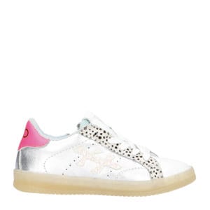 leren sneakers zilver