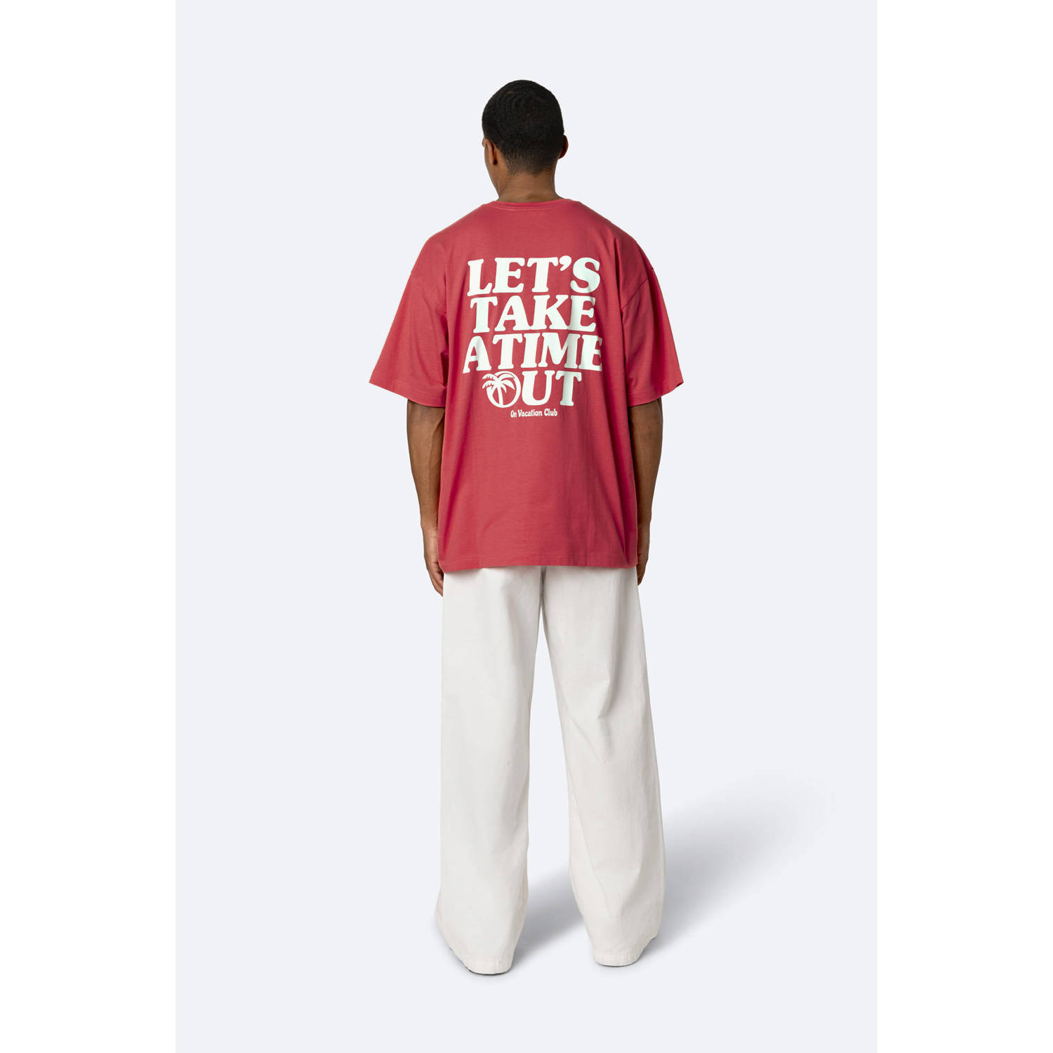 On Vacation Club T-shirt koraalrood