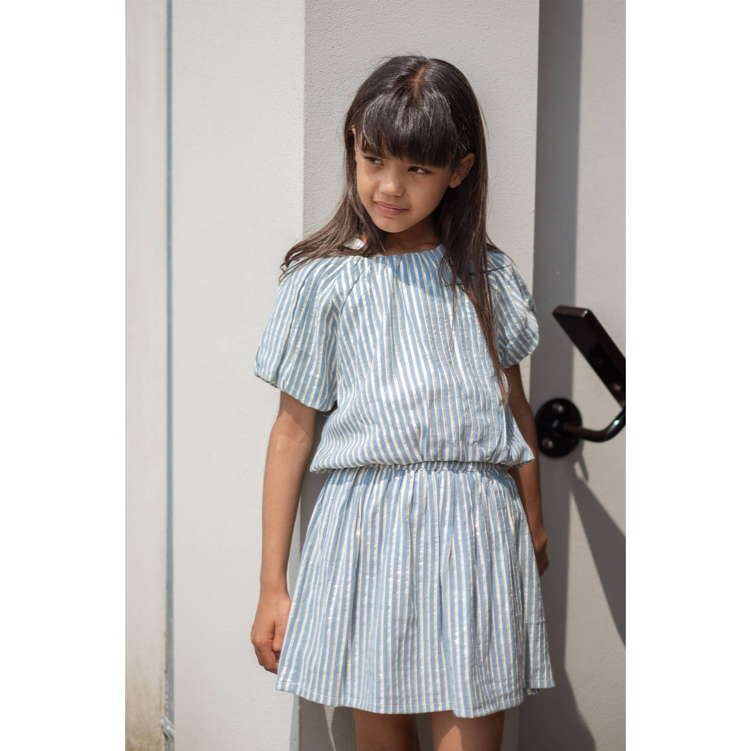 Like Flo midi rok blauw