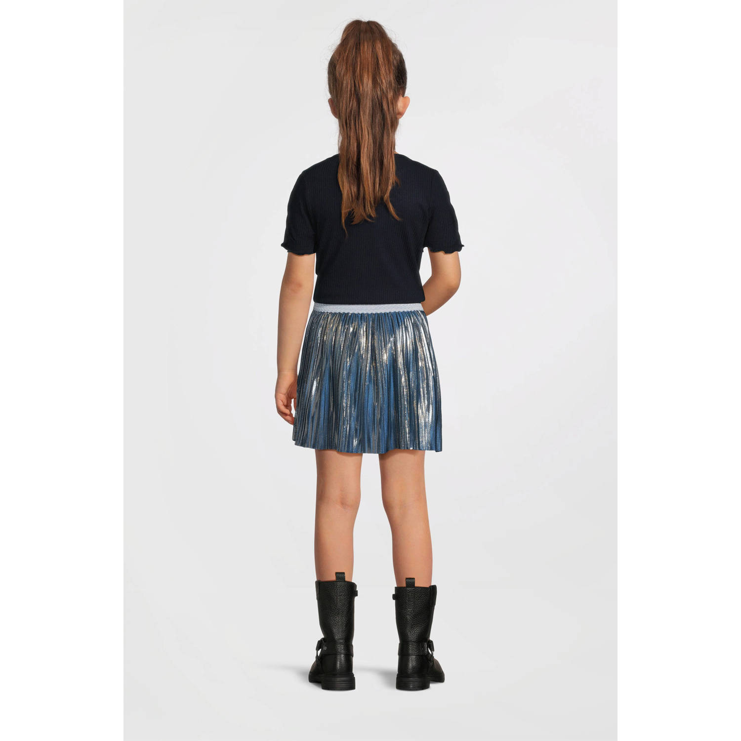 Like Flo midi jurk donkerblauw