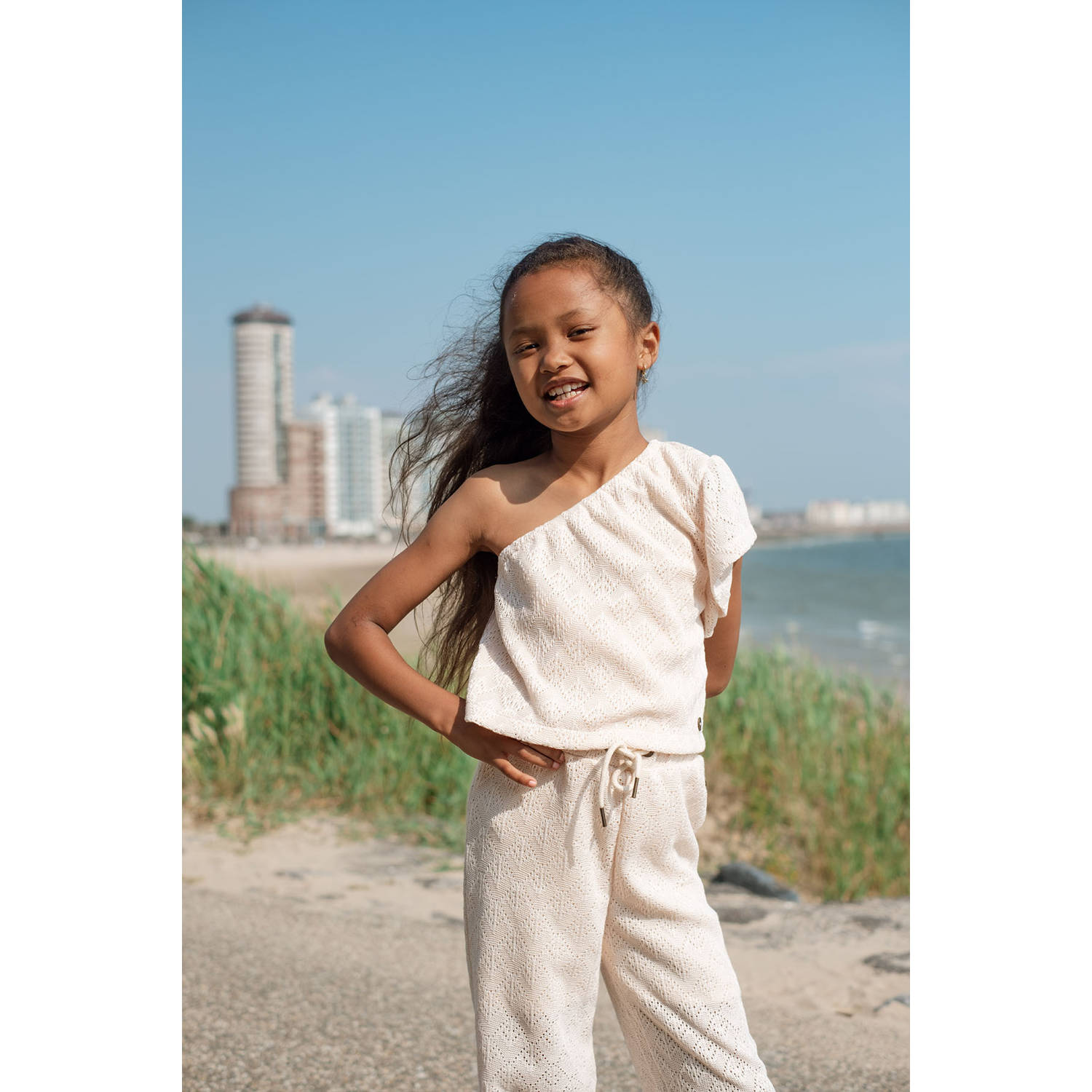 Like Flo straight casual broek beige
