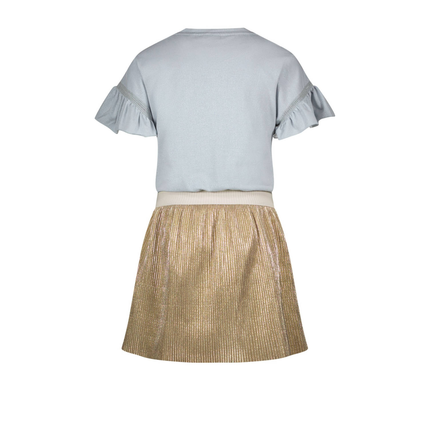 Like Flo midi jurk met glitter lichtblauw