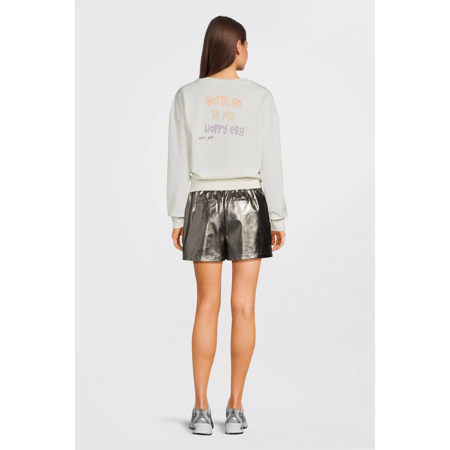 Like Flo Young sweater wit met pailletten