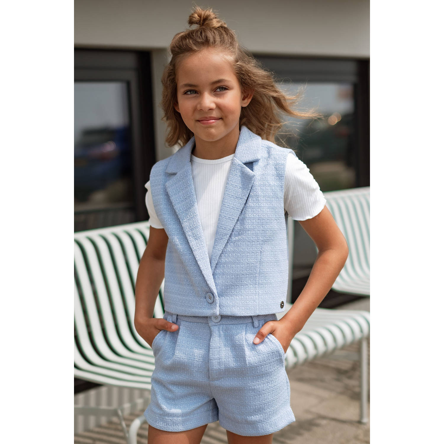 Like Flo casual short lichtblauw