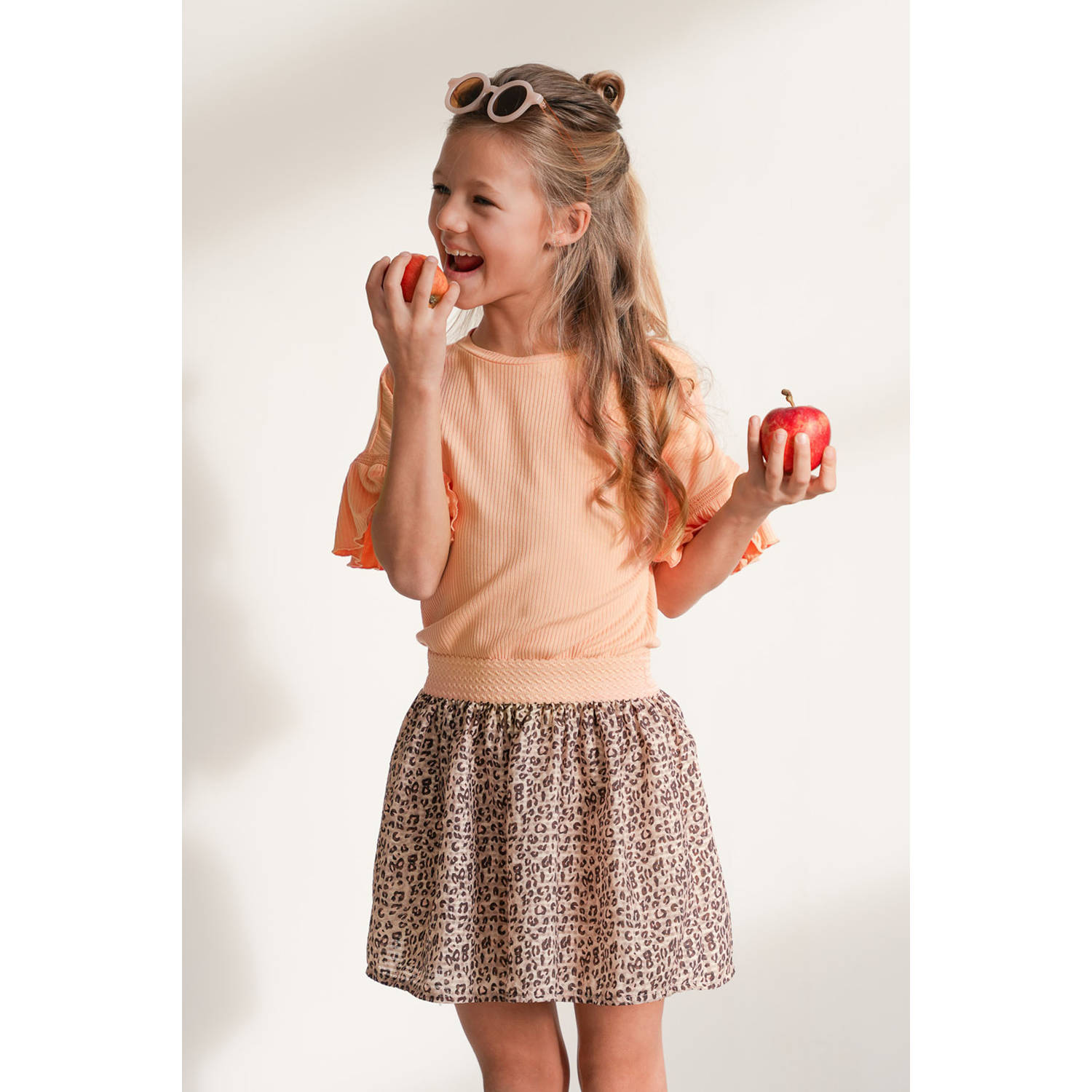 Like Flo midi jurk oranje