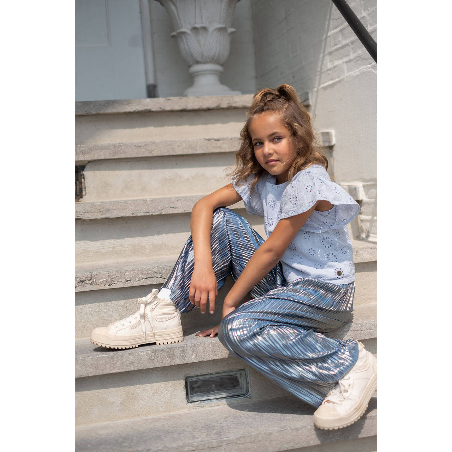 Like Flo straight casual broek donkerblauw