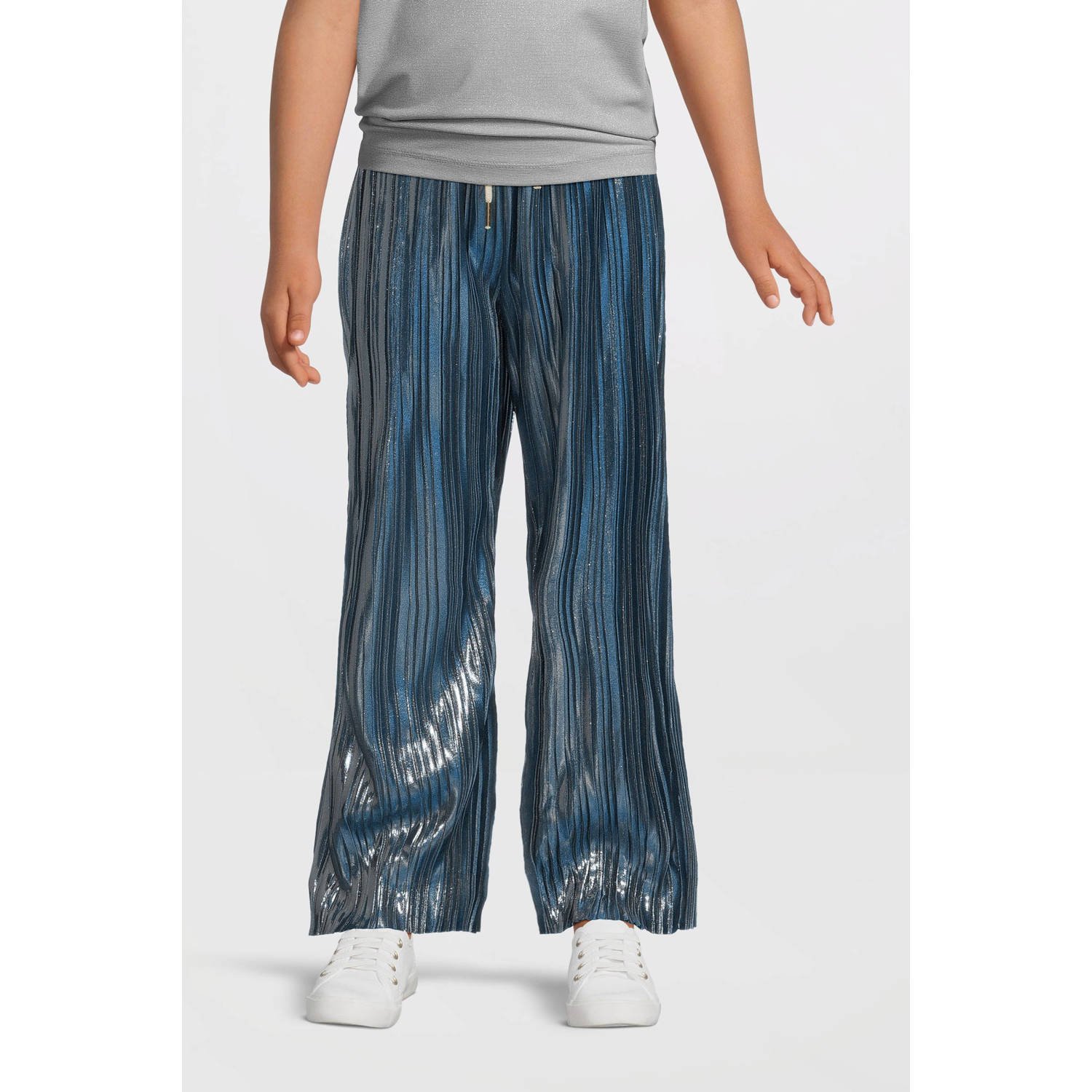 LIKE FLO Meisjes Broeken Fenna Flo Plisse Pants Blauw