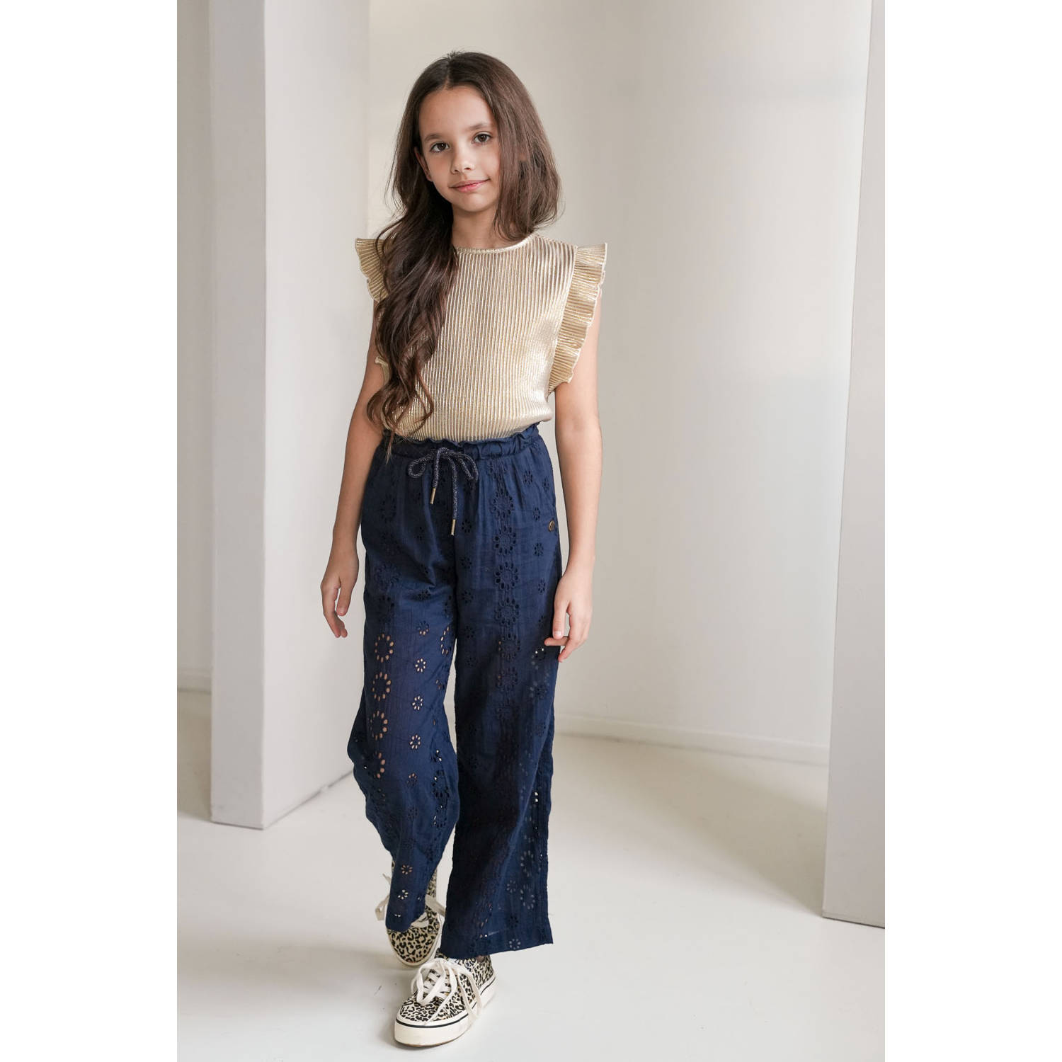 Like Flo straight casual broek donkerblauw