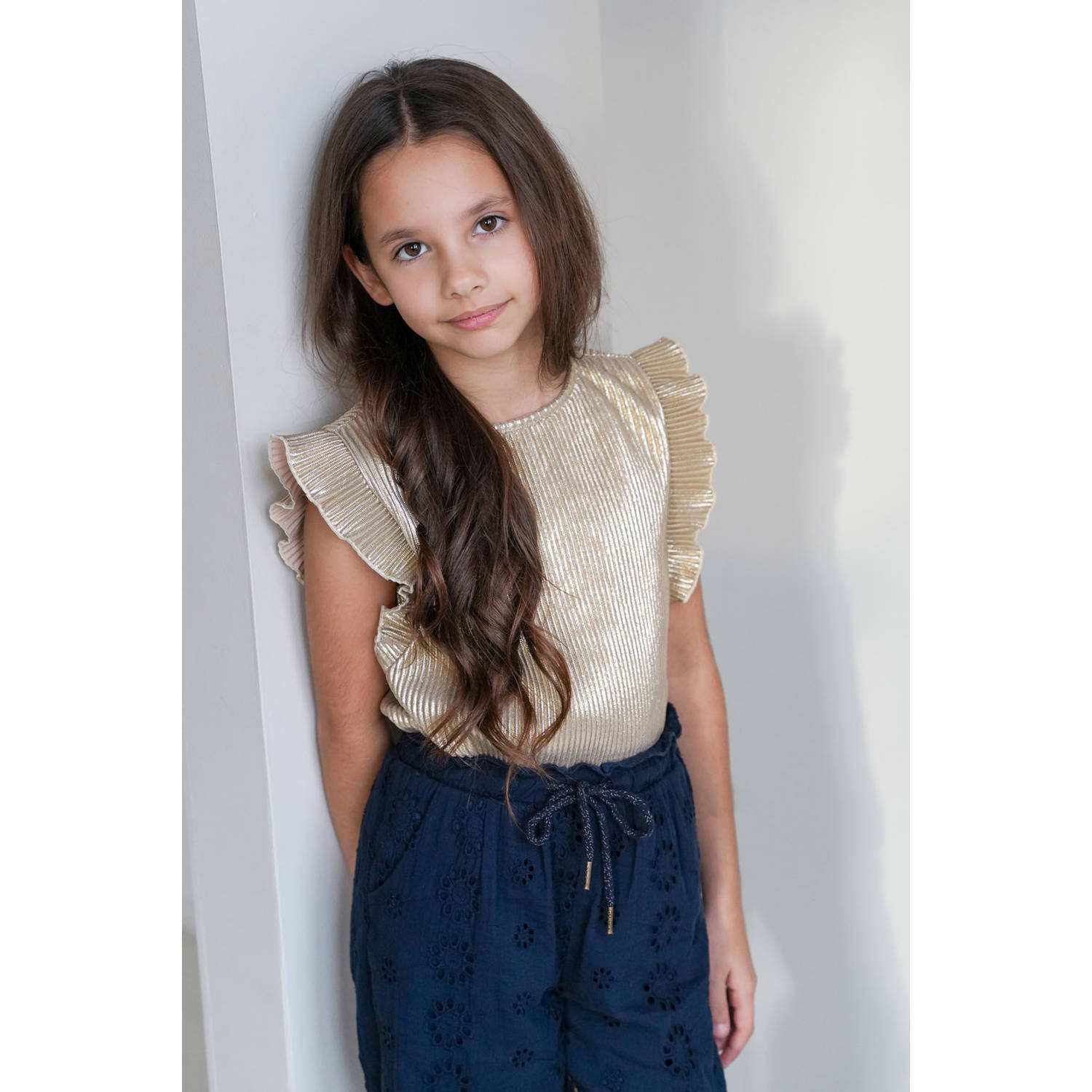 Like Flo straight casual broek donkerblauw