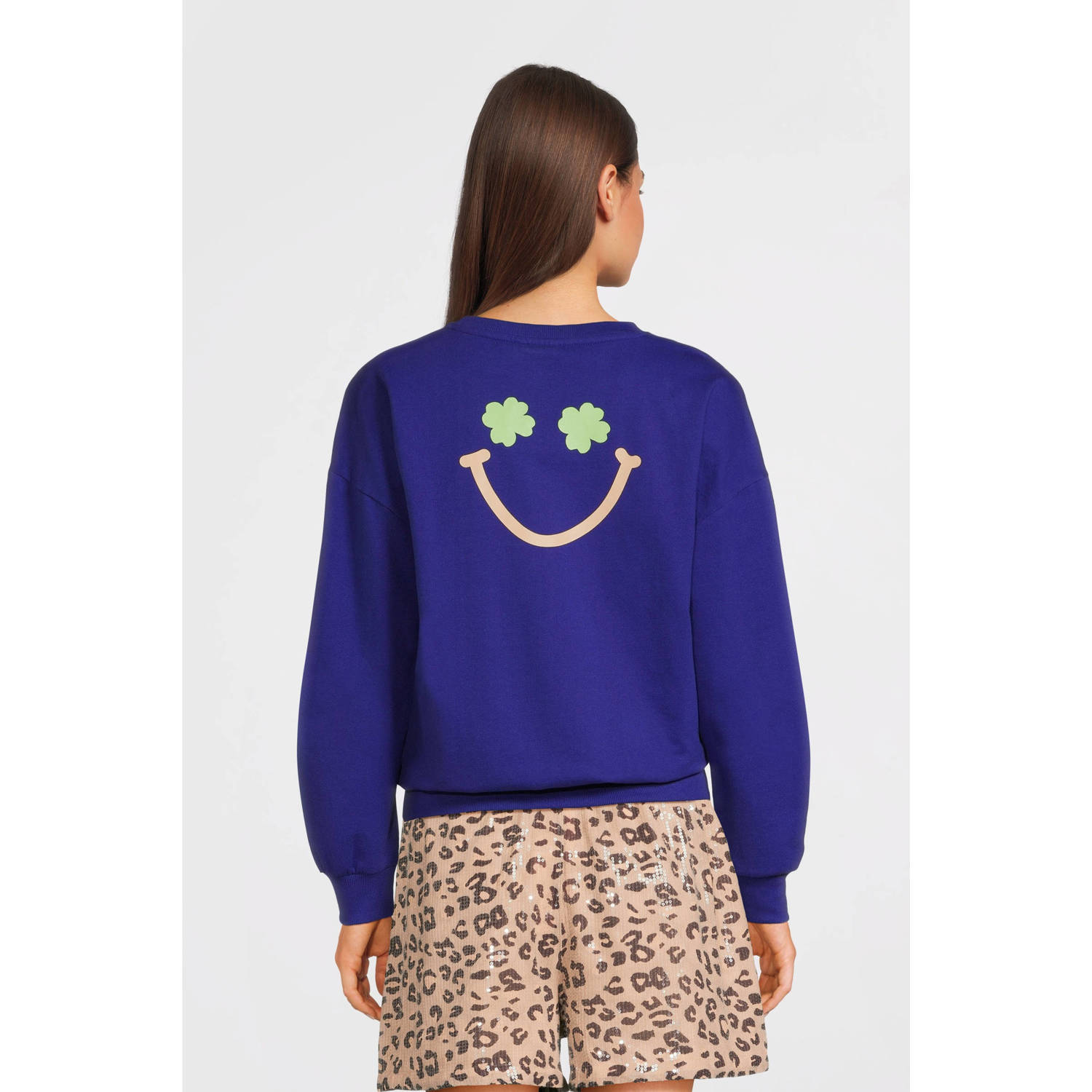 Like Flo Young sweater blauw met pailletten