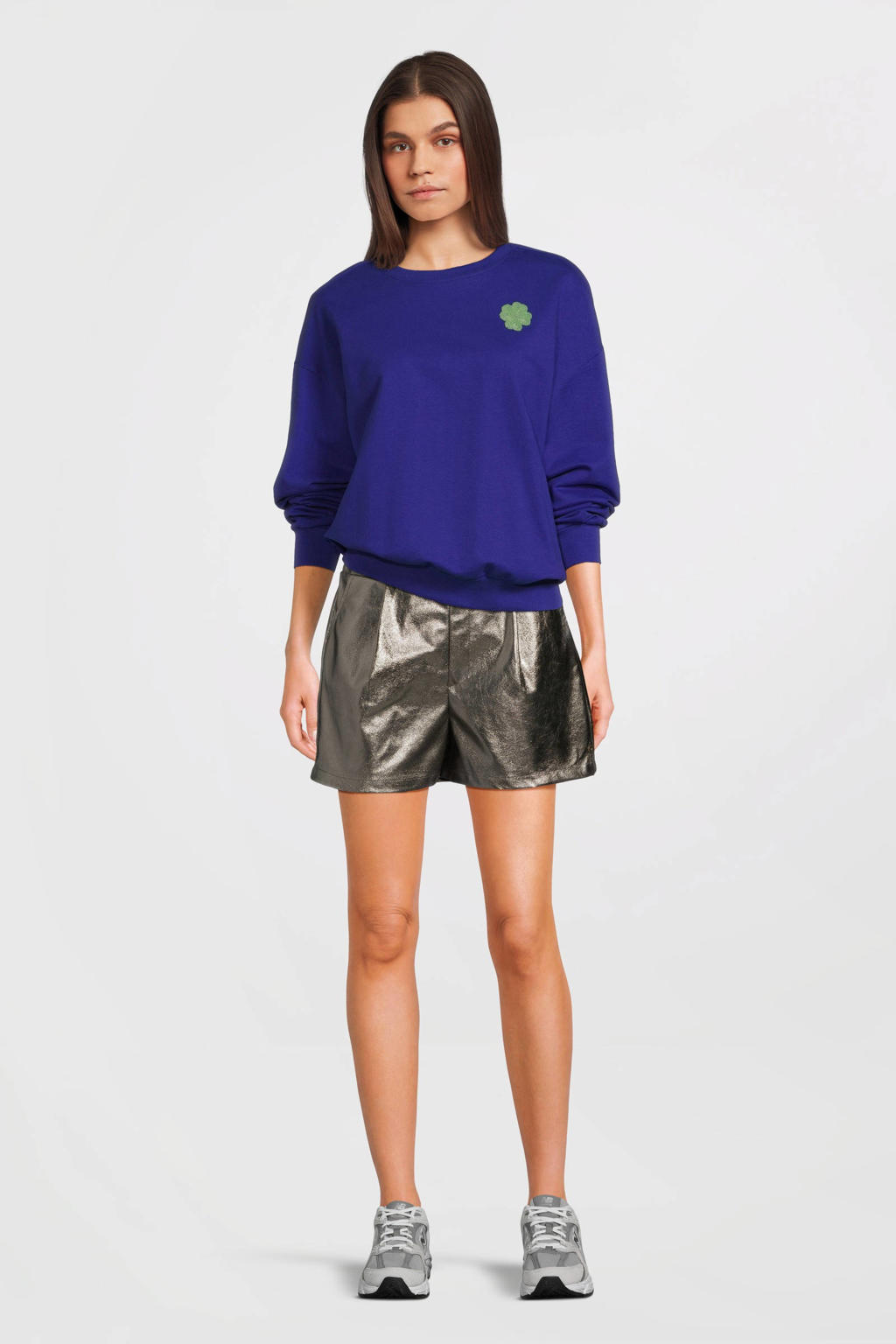 Antraciete meisjes Like Flo Young casual short van katoen met regular waist, elastische tailleband en effen