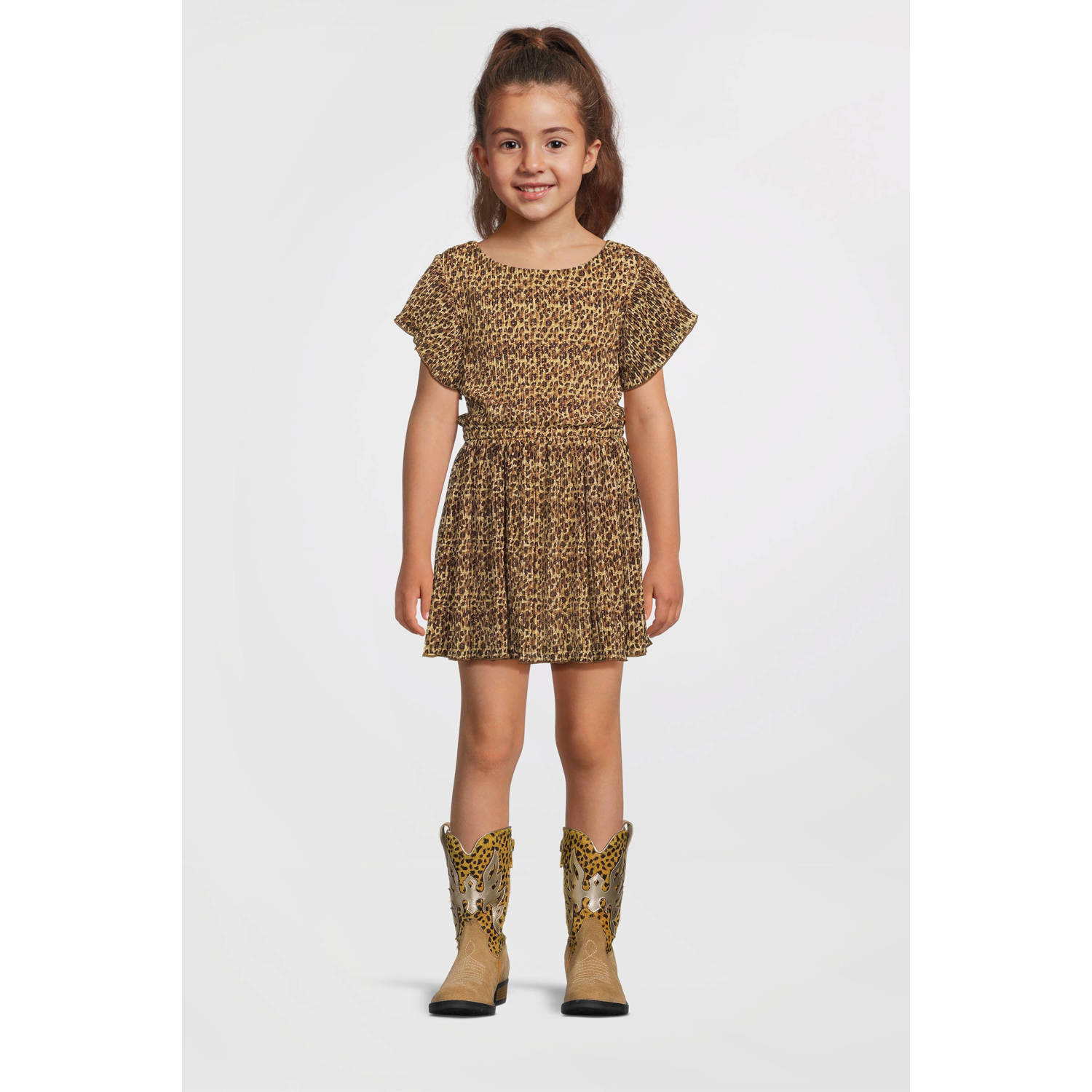 Like Flo midi jurk bruin