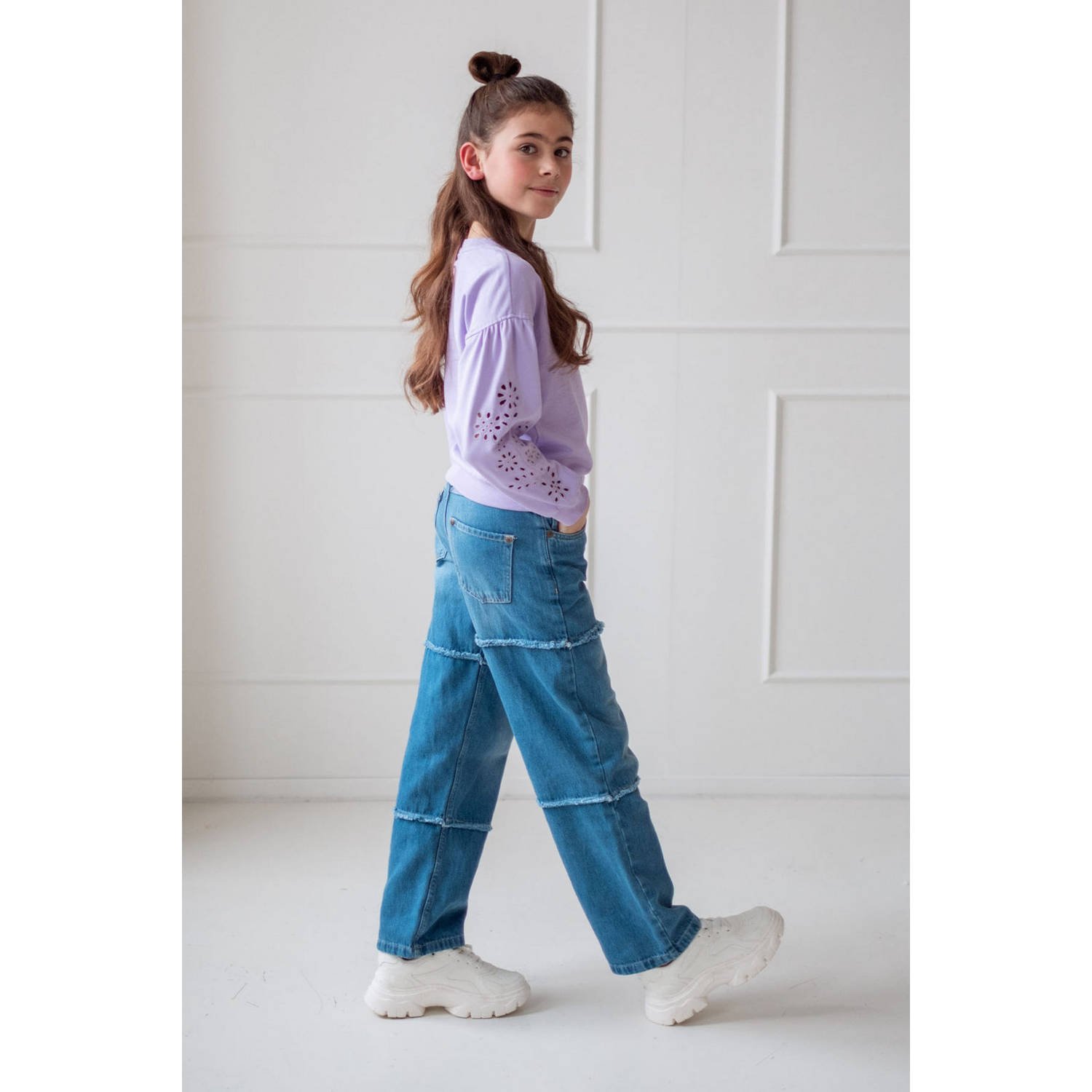 LIKE FLO Meisjes Jeans Femm Flo Denim Wide Leg Blauw