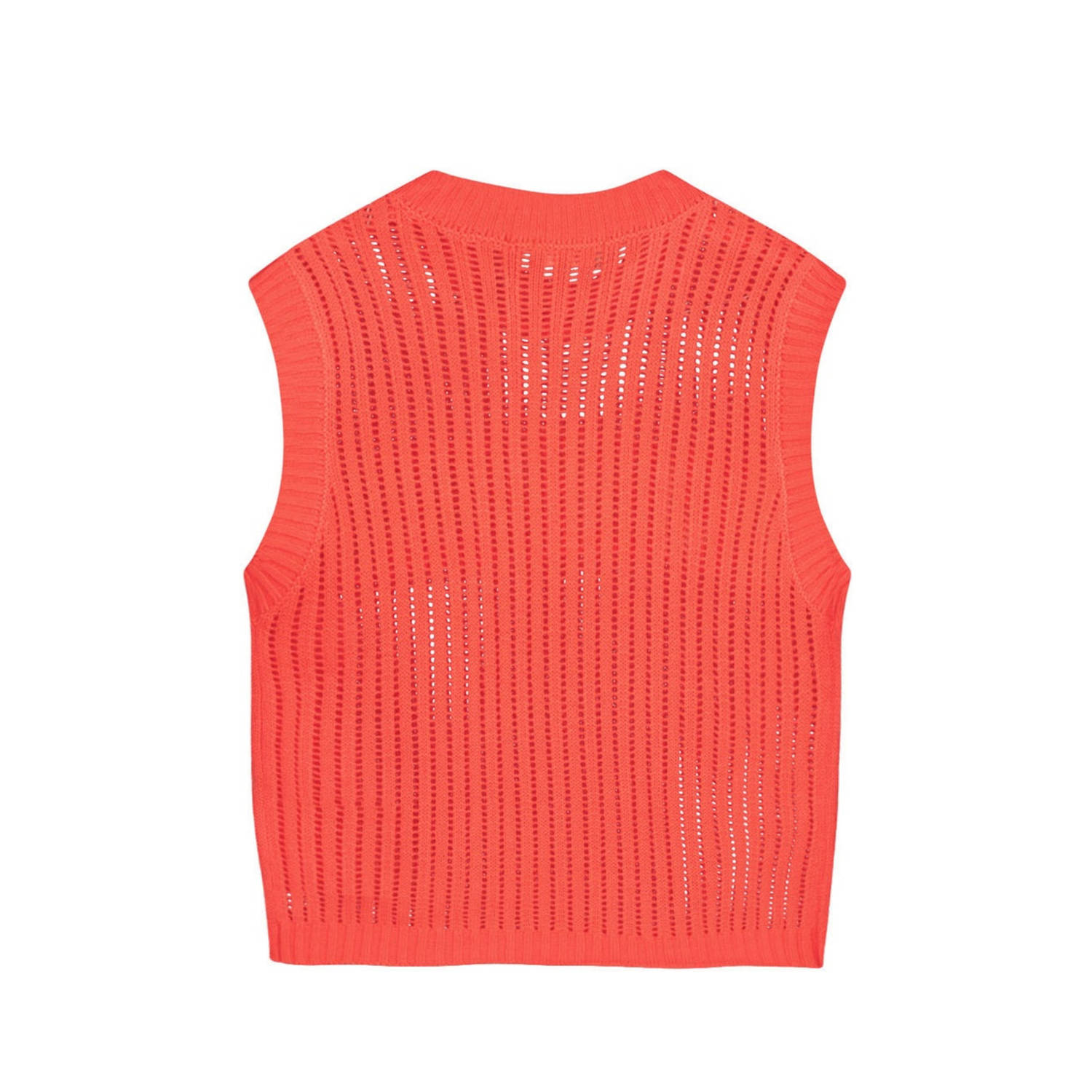 Like Flo Young mouwloze top oranje gebreid