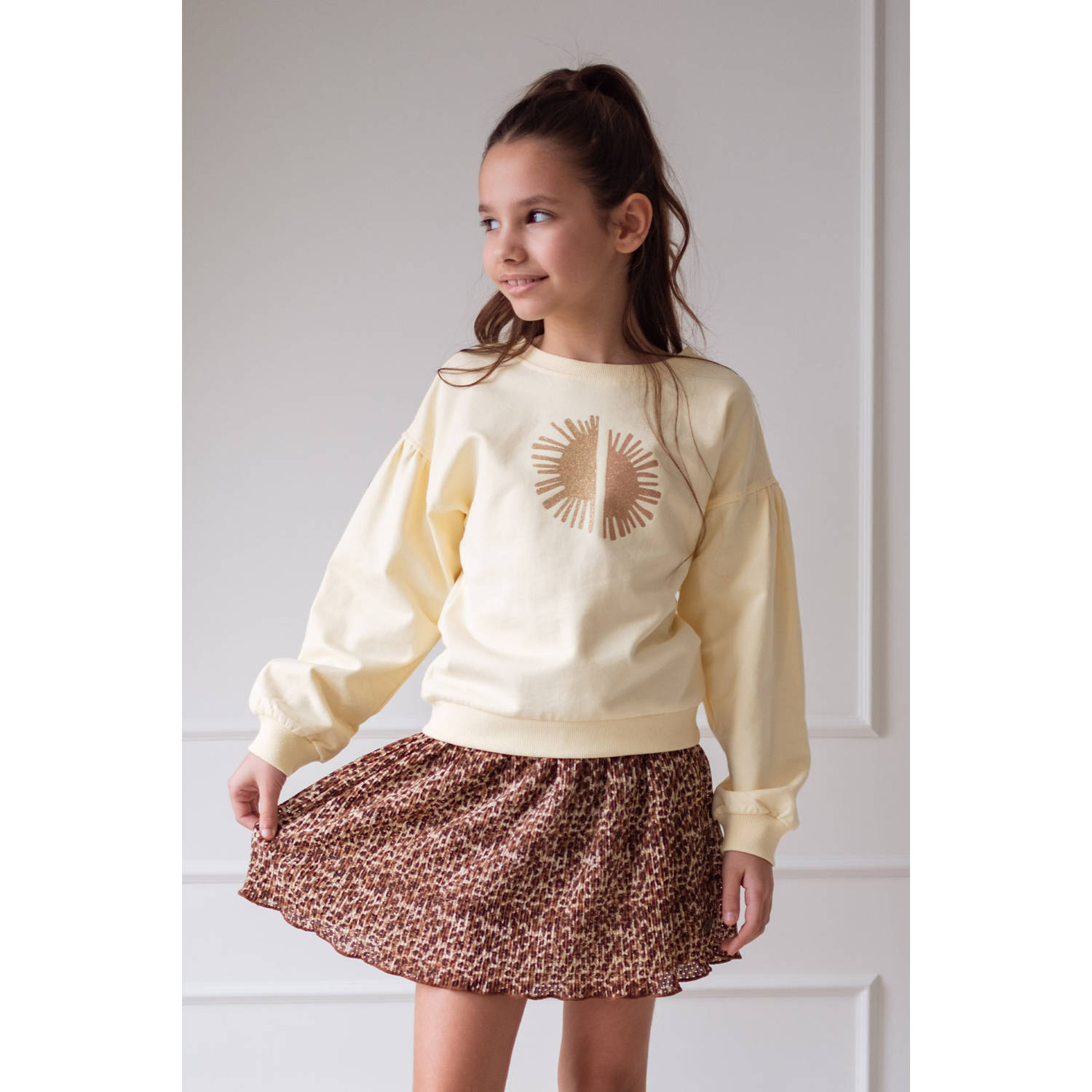 Like Flo midi rok bruin