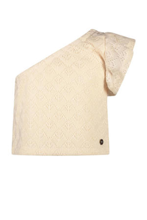 one shoulder top beige