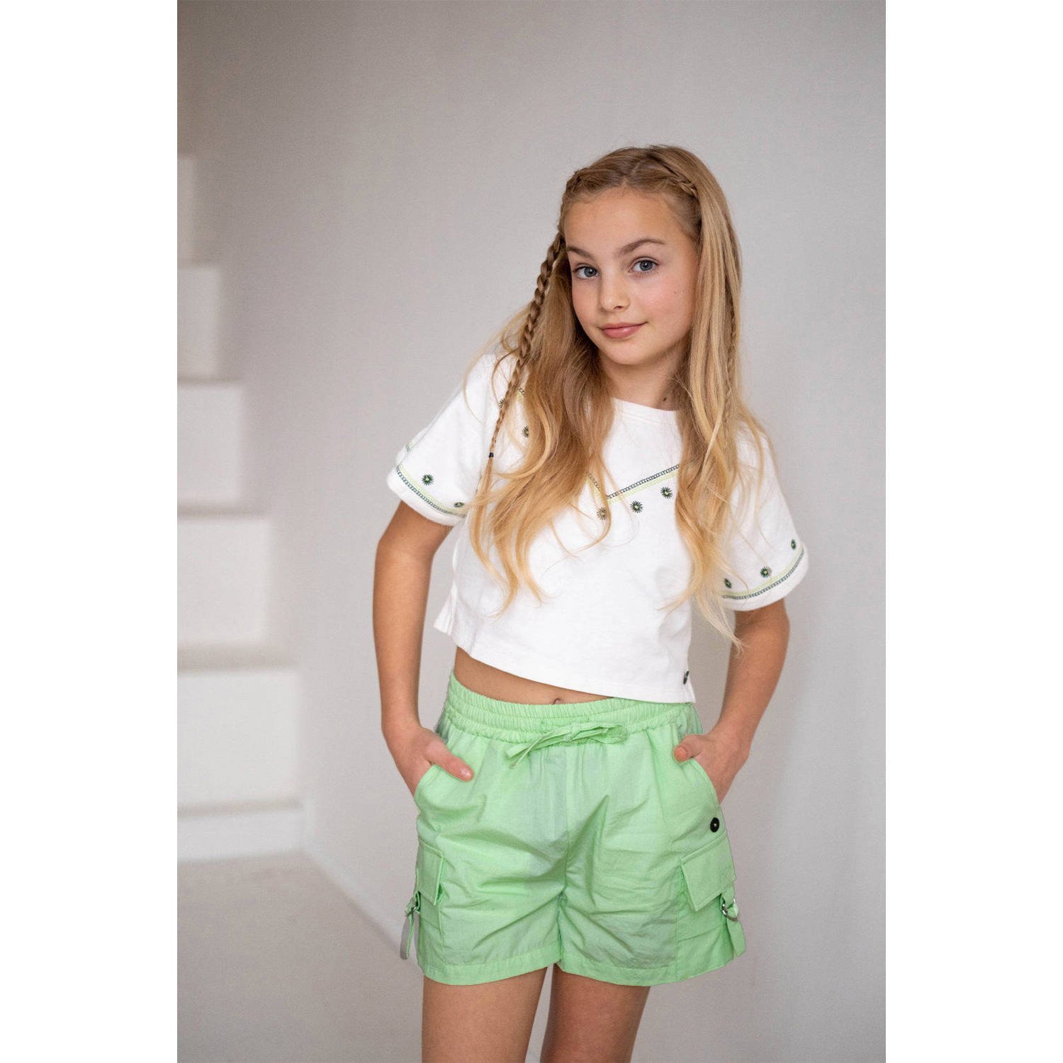 LIKE FLO Meisjes Broeken Fergie Flo Cargo Short Lime