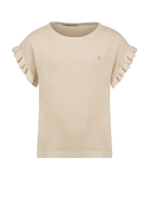 gebreide top beige met glitter