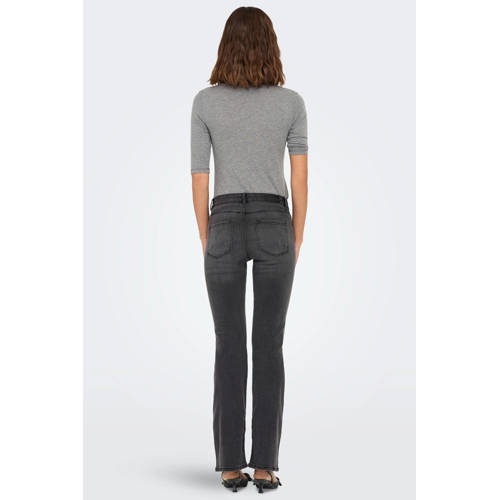 ONLY regular waist flared jeans black denim afbeelding