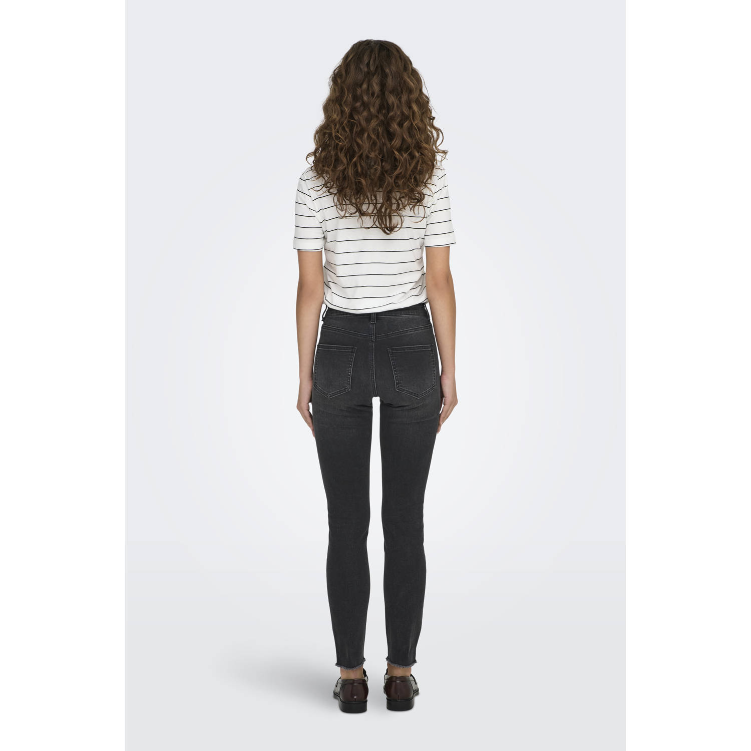 ONLY regular waist skinny jeans black denim