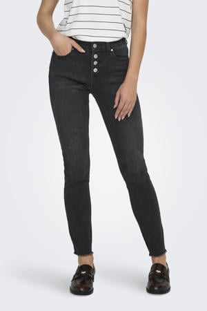 regular waist skinny jeans black denim