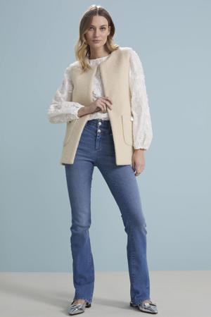 regular waist flared jeans medium blue denim