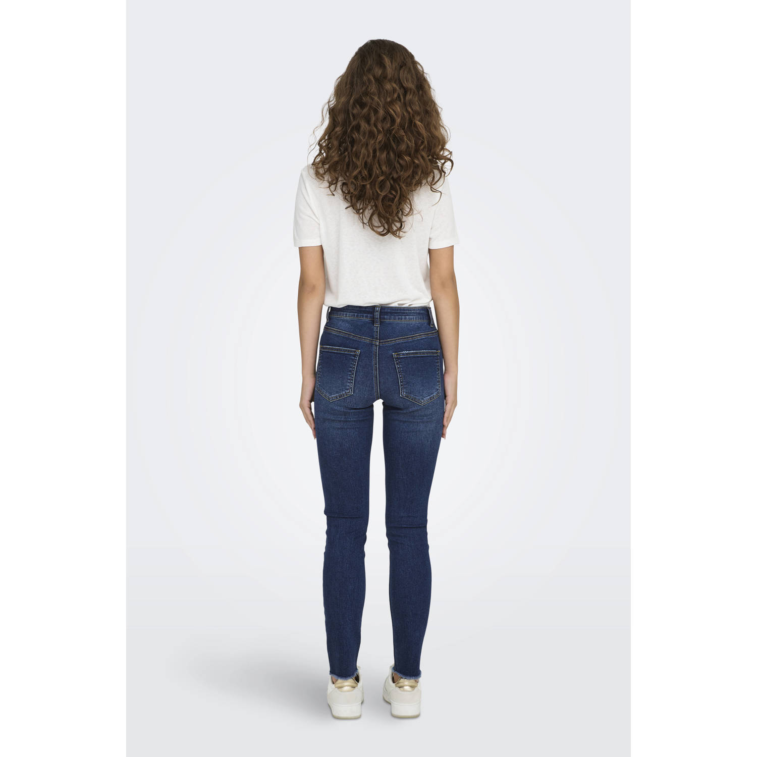 ONLY regular waist skinny jeans dark blue denim
