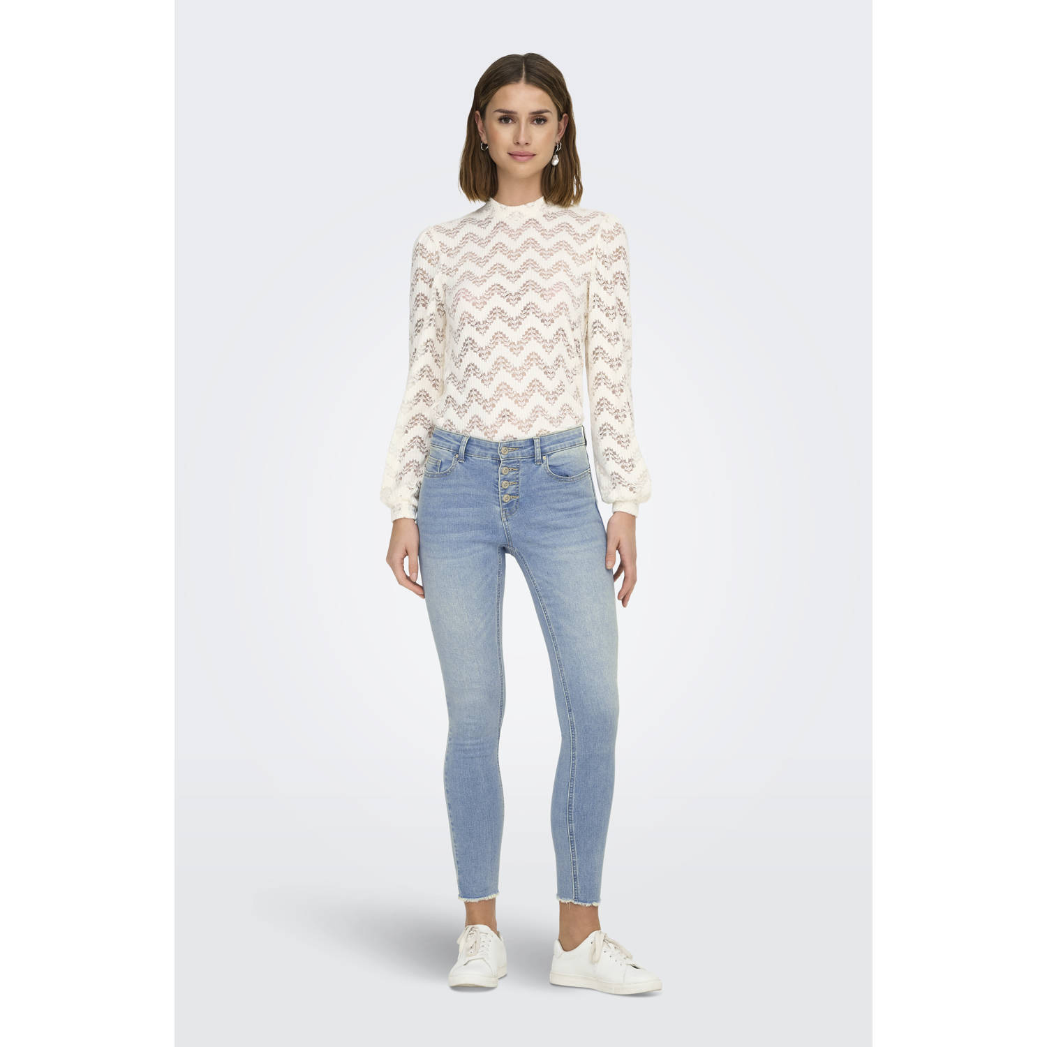 ONLY regular waist skinny jeans light blue denim