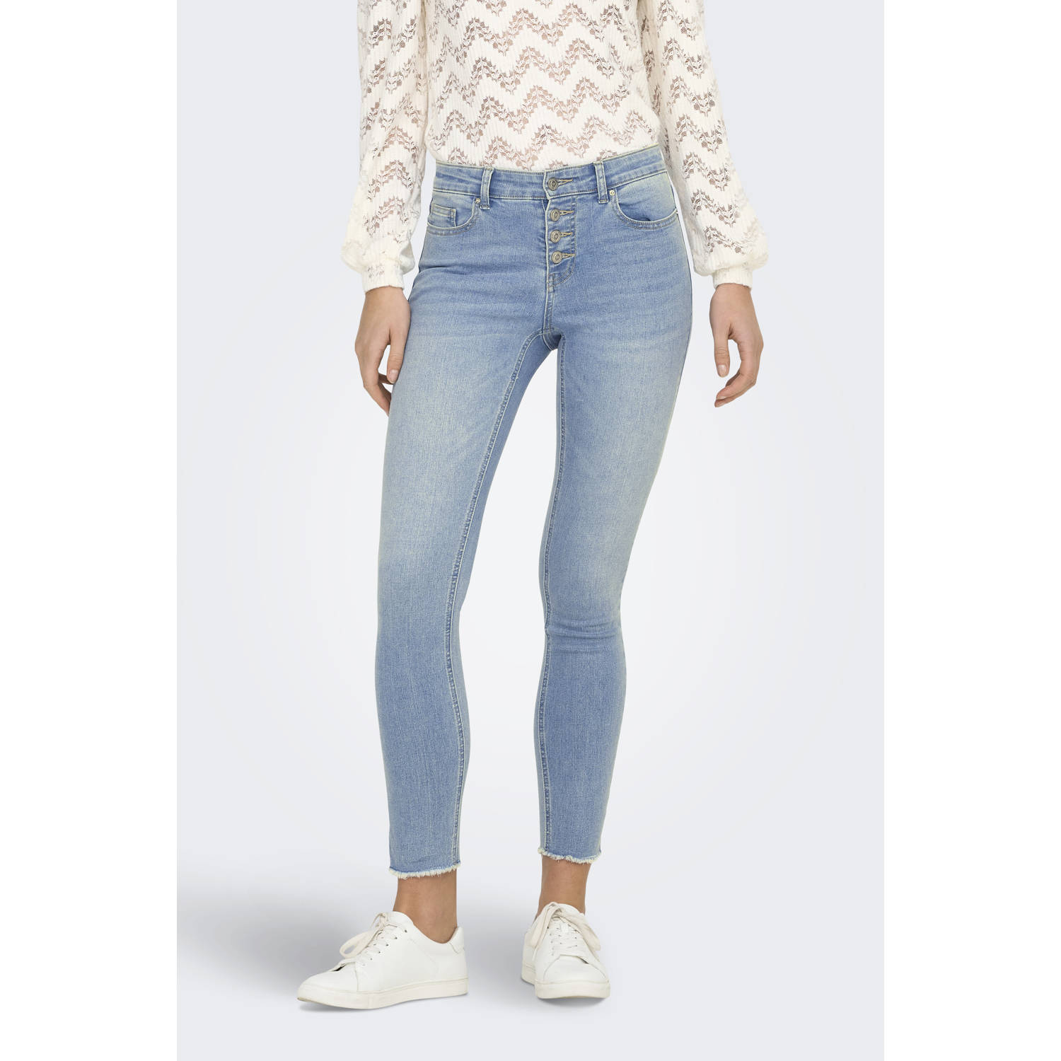Only Skinny fit jeans ONLMIA MID WAIST BUTTON SK RW ANK BOX