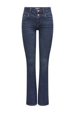 regular waist flared jeans dark blue denim