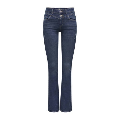 ONLY regular waist flared jeans dark blue denim afbeelding