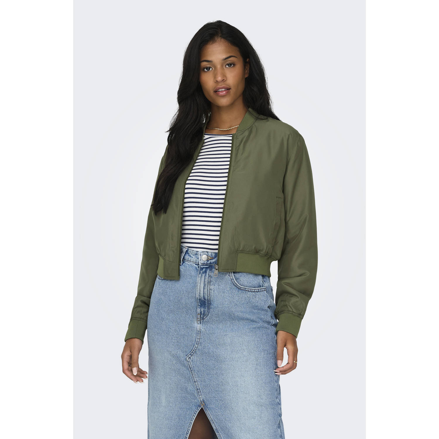 Only Stijlvolle damesjas in khaki Green Dames